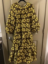 Ulla Johnson silk blend yellow floral long dress sz 4 (item 23.1)