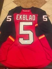 Autographed/Signed Aaron Ekblad Florida Red practice Hockey Jersey AJ SPORTS