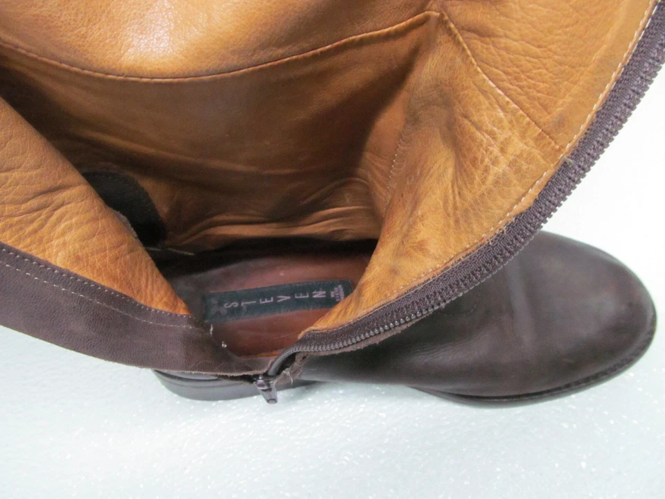 Bota Steven Trooper Cuero Marrón Alta Ecuestre Para Mujer Talla 6.5 M Foto 4 de 4