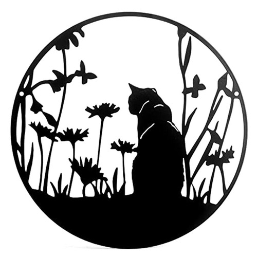 Schwarze KatzenSilhouettenDekoration Aus Metall, Geschnittene