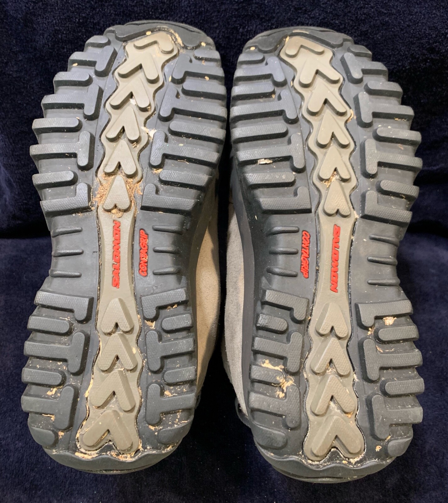 Stivali da trekking donna beige e grigi SALOMON Gore Tex Contagrip taglia 6