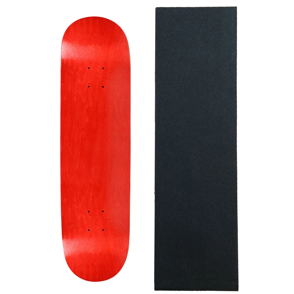 MOOSE Blank Skateboared Deck 8.25" STAINED RED - With Griptape