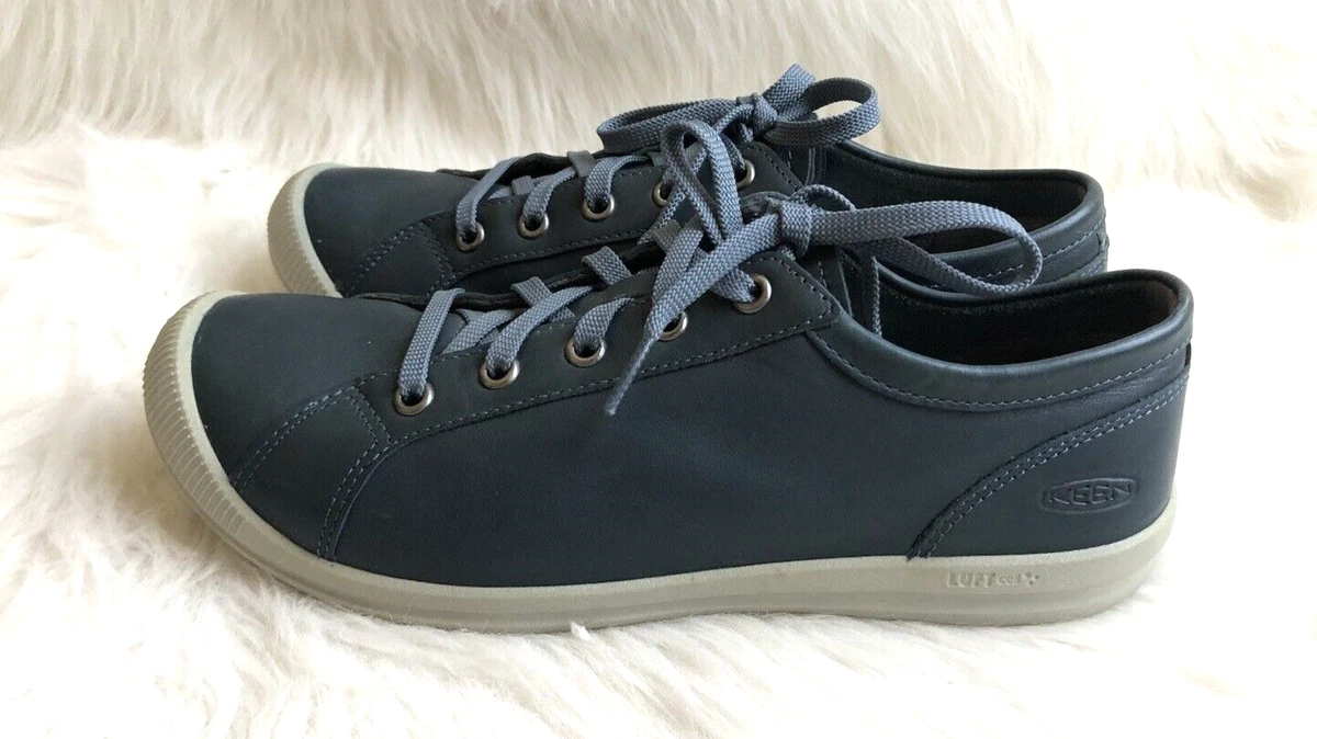 Keen Lorelai Women s Blue Leather Sneakers Lace Up Shoes Size 8.5