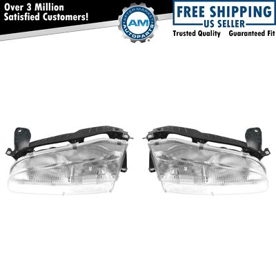 Headlight Set Left & Right For 1993-1997 Geo Prizm GM2502134 GM2503134