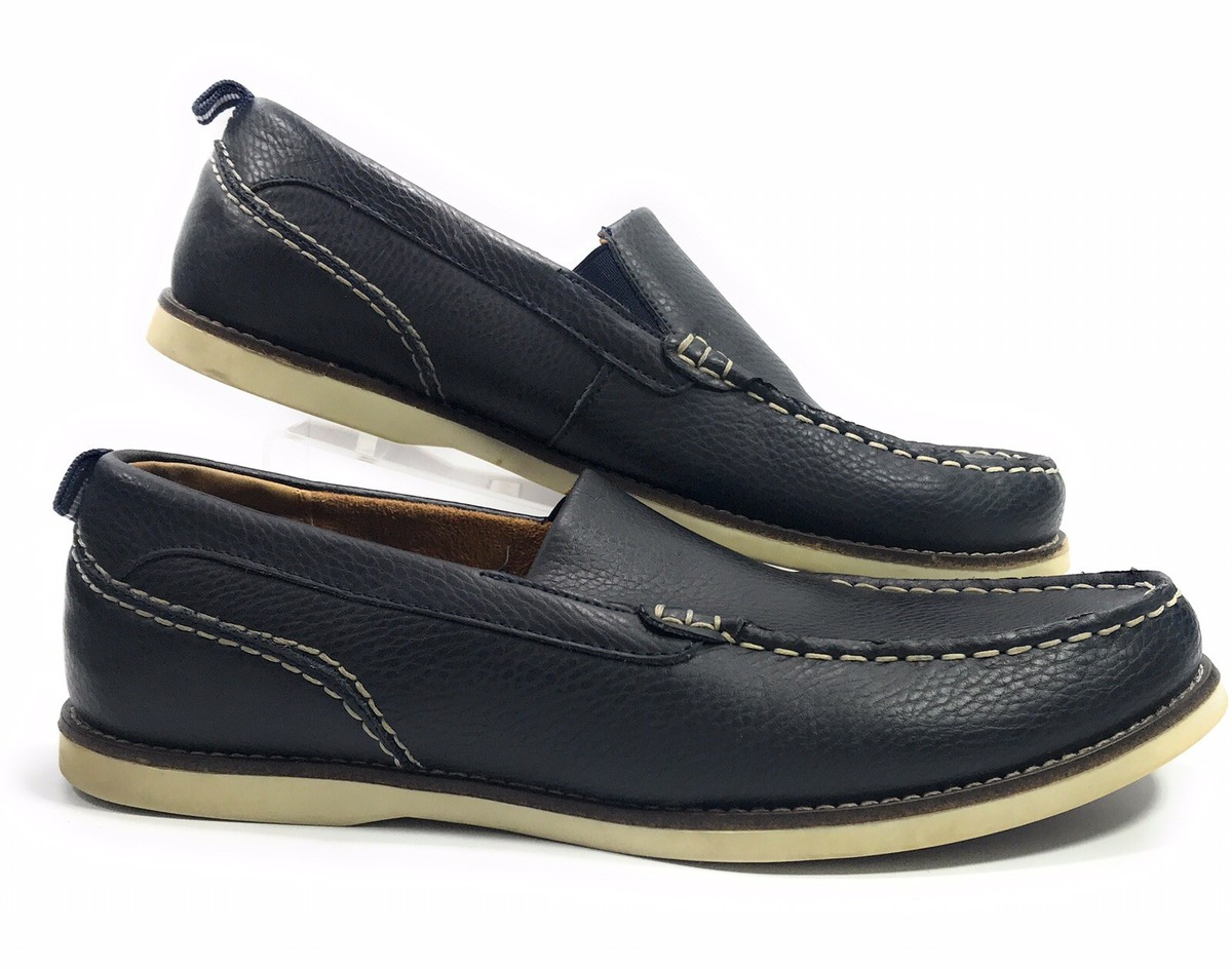 G.H. Bass Friday Men\'s 11 M Blue Leather Slip On Penny Loafer Dress Shoes Casual Larson Bass Penny Loafers in Navy Blue Leather main image 3