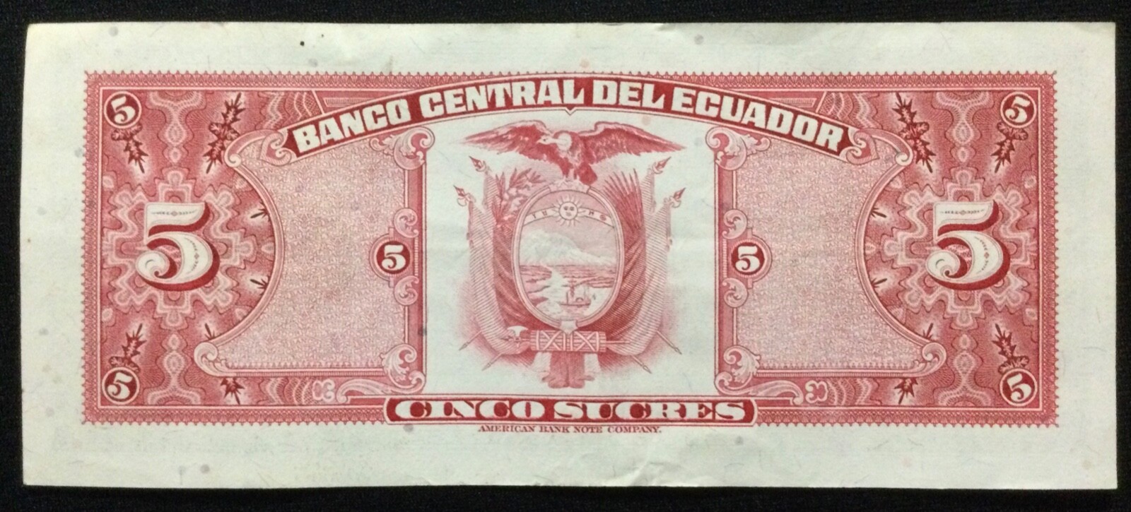 5 Sucres Ecuador 1975 Banco Central Quito Currency Money Banknote eBay