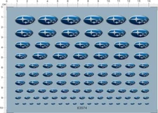 Decals SUBARU for different scales (63574)