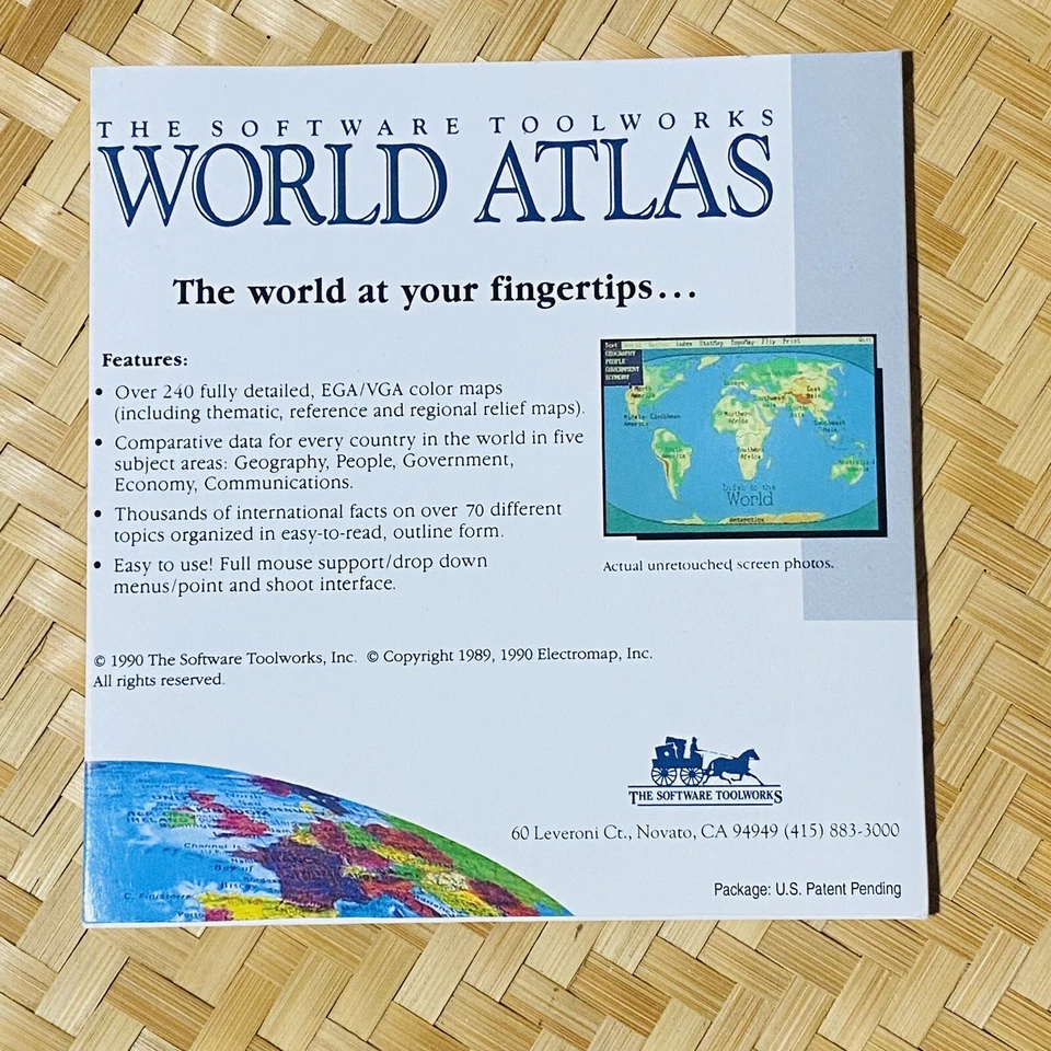 The Software Toolworks World Atlas CD ROM Mac Macintosh 1990 Vtg - Image 2 of 4