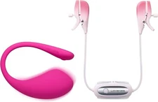 LOVENSE Lush 3 Bullet Vibrator+Gemini Vibrating Nipple Clamps for Women Men