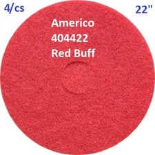 Americo 404422 Red Buff Floor Maintenance Pad, 22" 4 per Case Made In USA