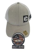 Caterpillar Block C Equip Grey/Whitel Mesh Snapback Cap/Hat P141