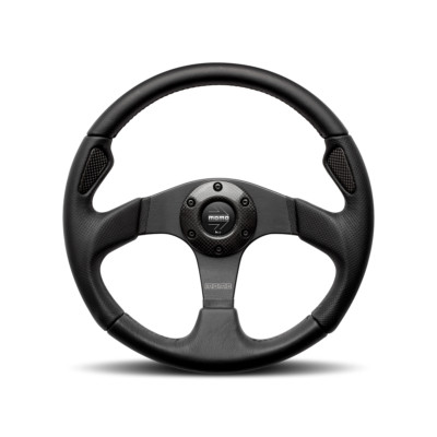 Momo Jet Steering Wheel 350mm Black Air Leather Black Spokes