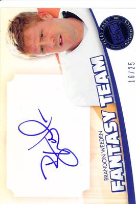 brandon weeden rookie rc draft auto autograph oklahoma state osu college #/25 12