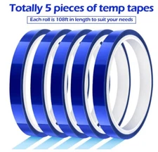 5 Rollos Cinta Termica para Sublimación y Transfer SUBLITAPE 4mm x 30m AZUL