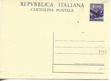 1946 TRIESTE A INTERO POSTALE 8L DEMOCRATICA NUOVO