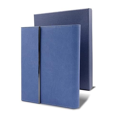 Journal Notebooks, PU Leather Business Notebooks for Work, 1 Pack Blue-box