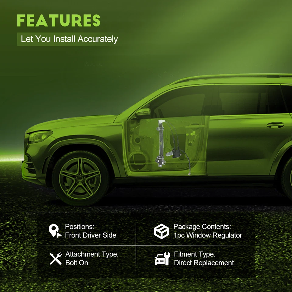 Regulador de ventana eléctrica delantero izquierdo con motor nuevo para Honda Accord 1994-1997 4 puertas Foto 2 de 4