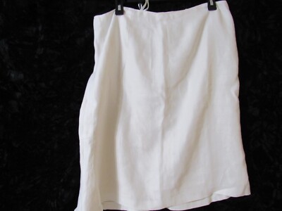 Lauren Ralph Lauren Ivory Linen Ruffle Midi Skirt Size 10