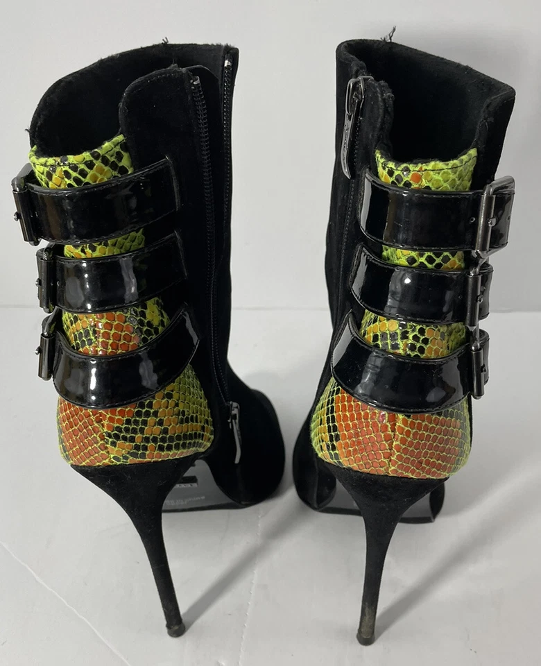 Туфли на высоком каблуке женские 5 дюймов туфли на высоком каблуке с открытым носком ботинок лайм зеленый змея размер 8 - Изображение 4 из 4
