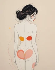 Digital Minimalist Line Art Woman Portrait - Modern Abstract Wall Art Print