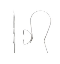 Sterling Silver Earrings Fish Hooks with Open Loop 34mm  Findings