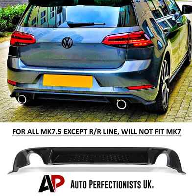 For VW Golf GTI MK7.5 Gloss Black Valance Diffuser Spoiler Lip Splitter Kit