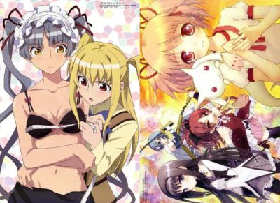 Maria Holic Puella Magi Madoka Magica Promo Poster Japan FS with tracking No.