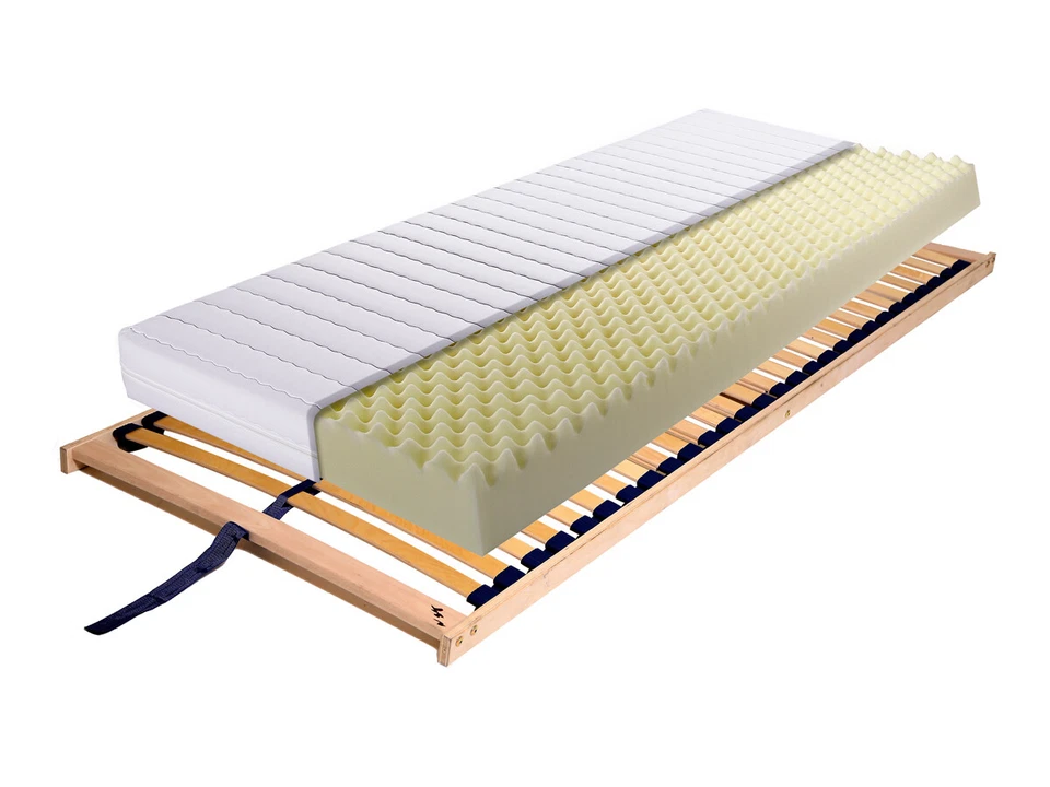 SET Lattenrost RUBIN mit Matratze 7-Zonen Vital 12 Spezialschaummatratze 140x200