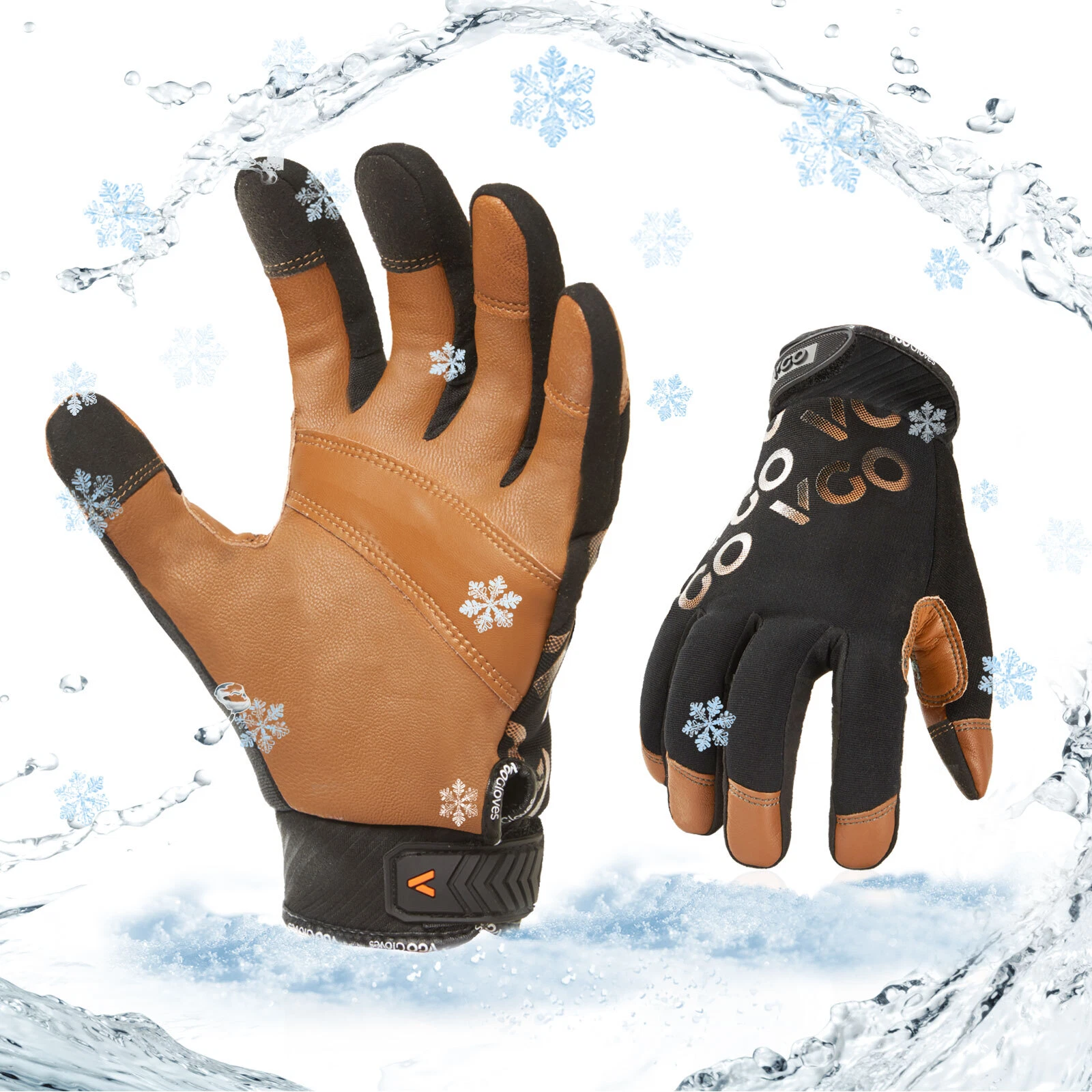 Vgo 1/3Pairs -4℉ Thinsulate C100 Winter Waterproof Light Duty Glove (GA9603FW)