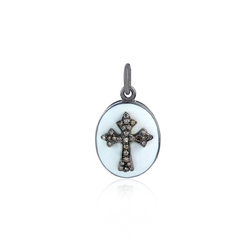 Pendentif Ancien Cigogne En Argent Sterling Et émail - Occasion Bon état