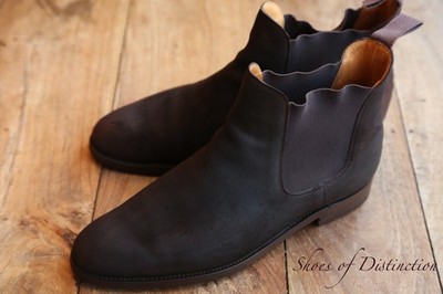 Vintage John Lobb Brown Rough Out Suede Chelsea Boots Schuhe Herren UK 7 E US89