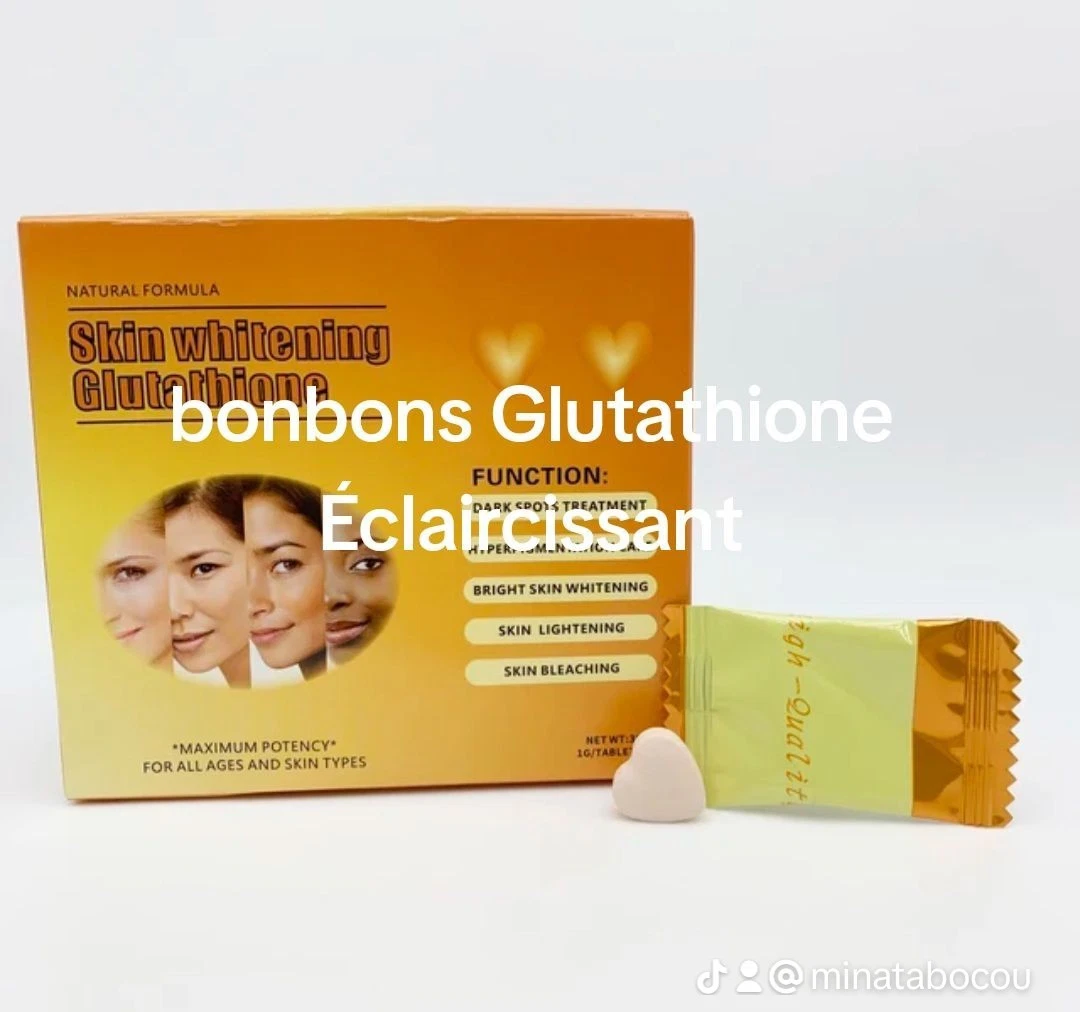 Bonbons à Croquer Glutathione + Vitamine C - 30 Unités 10mg - Saveur Fraise - Antioxydant & éclat