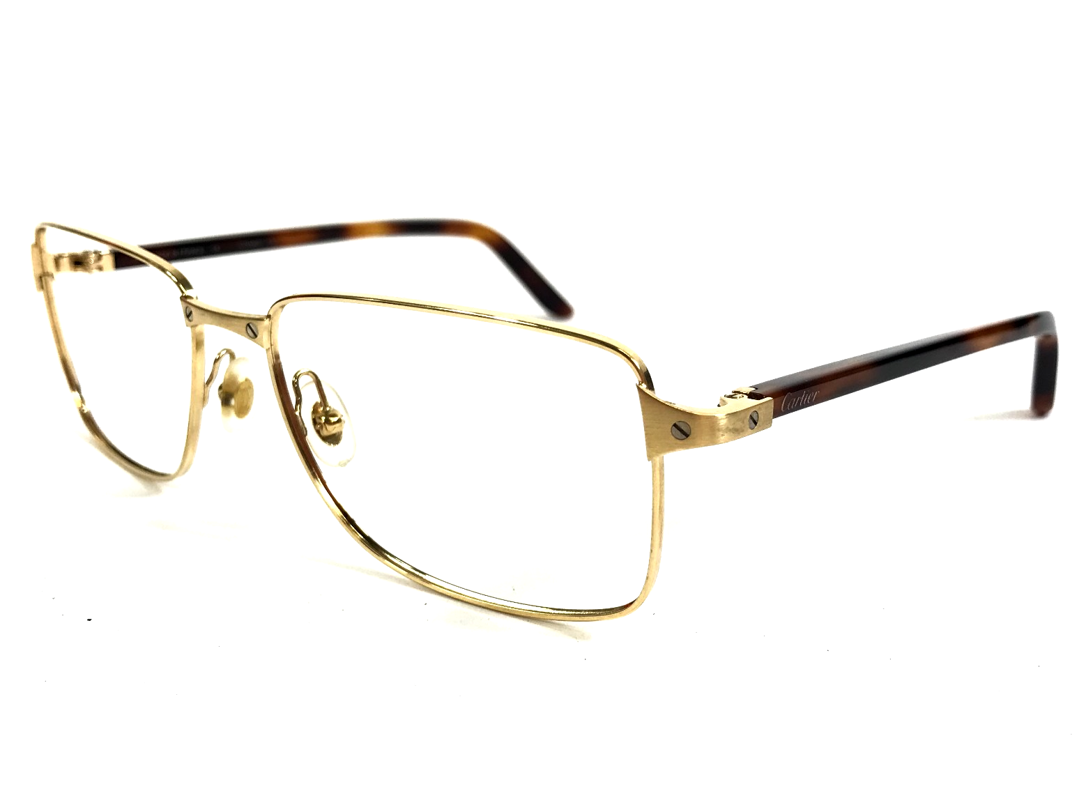 Cartier Santos CT0040O Eyeglasses in Brushed Gold Havana 57-16-140-image