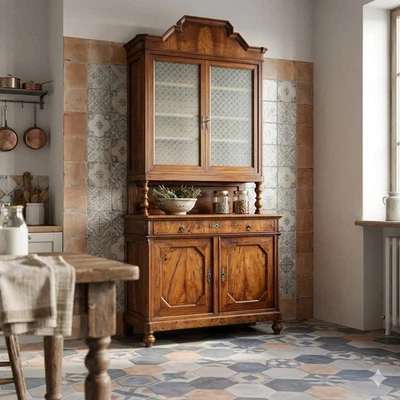 Antike Umbertinische Anrichte Walnuss Italien XIX Jhd Originell - Bild 1 von 4
