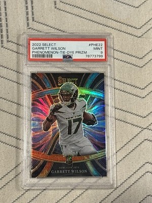 2022 Panini Select Phenomenon Garrett Wilson Rookie Tie-Dye Prizm /25 JETS