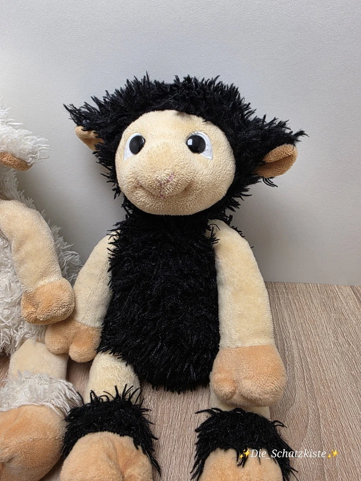 Heunec Friendsheep - Wolly Sunshine u. Blacky Moonligh / Kuscheltier Schaf 38cm - Bild 3 von 4