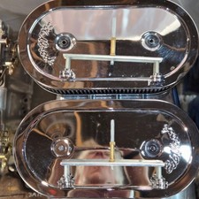 Edelbrock 1235 Pro-flo Chrome Air Cleaners Qty 2 Dual Quad Setup