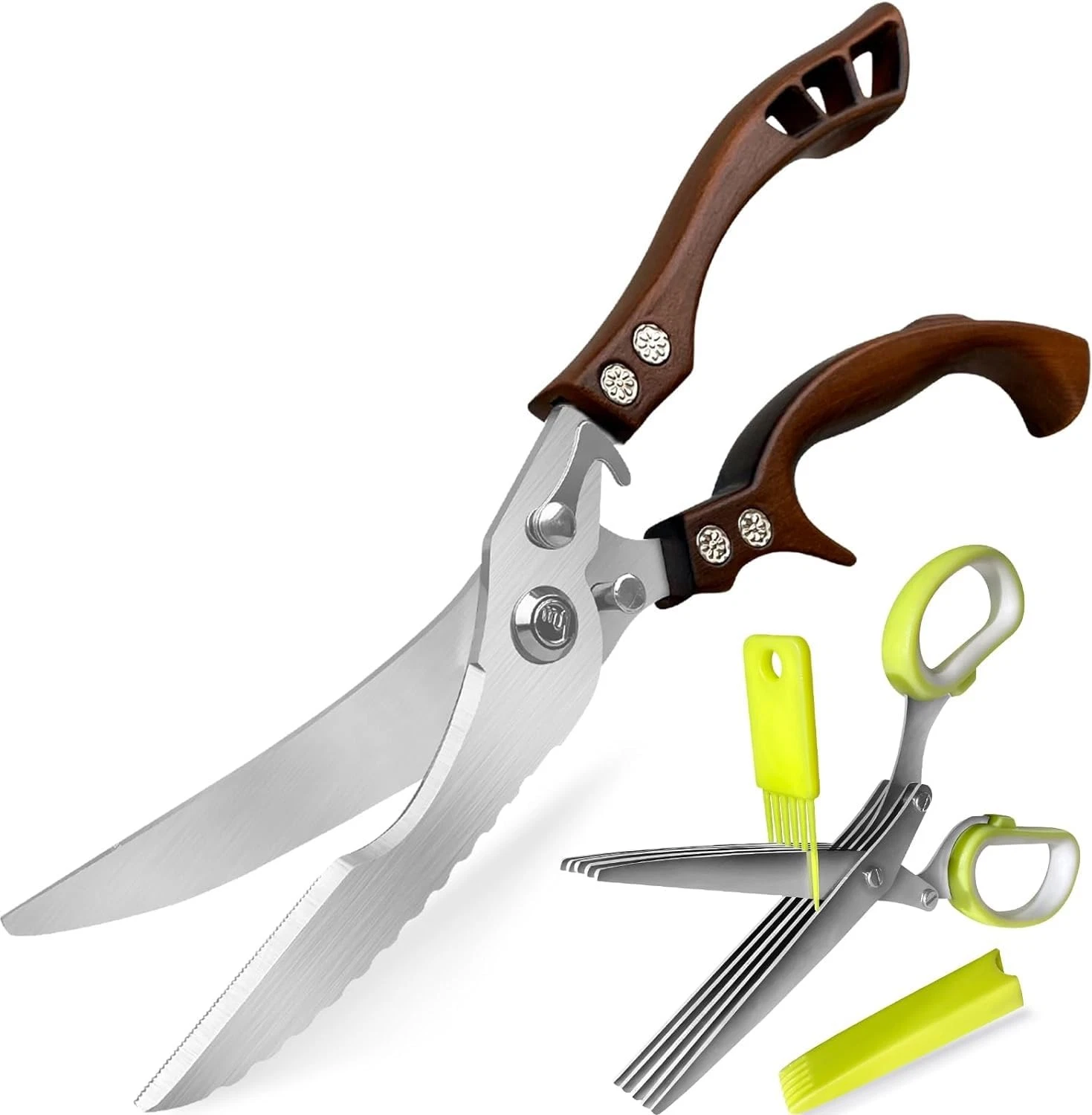 2 Pack Kitchen Scissors, Poultry Shears with Herb Scissors, Poultry Shears He...
Opens in a new wind