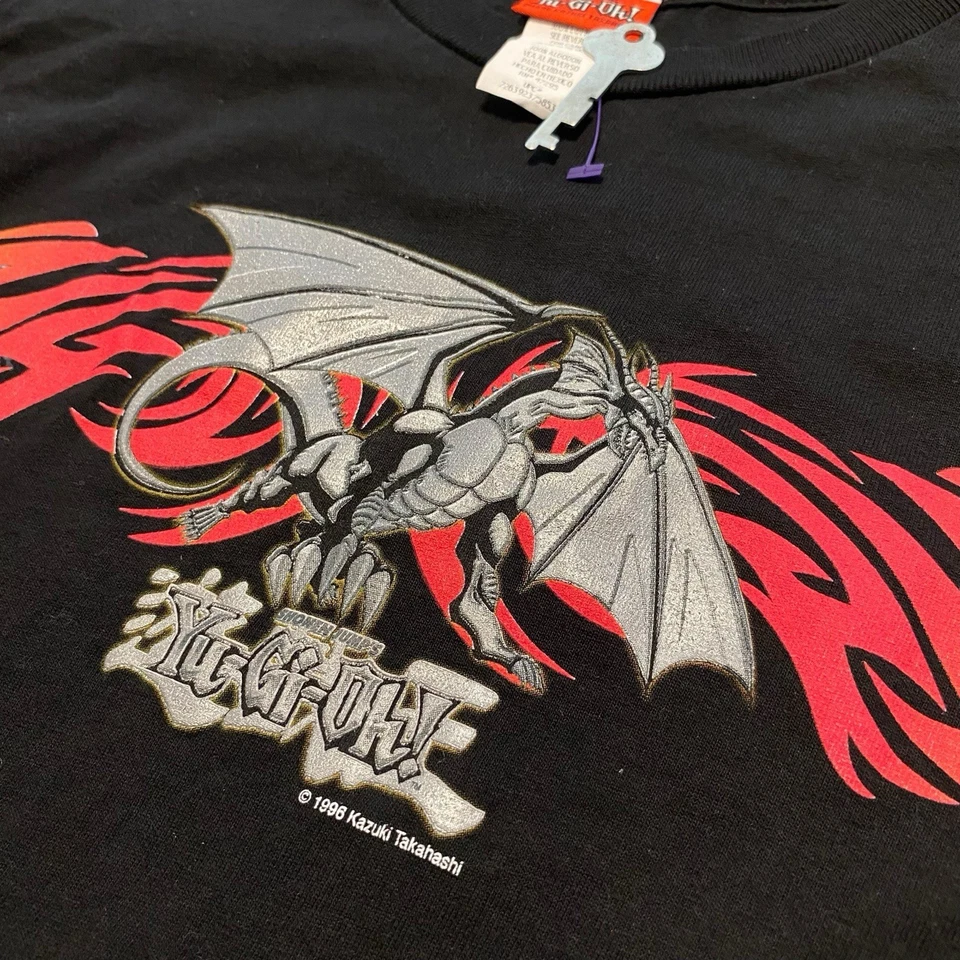 Vintage Kids Yu-Gi-Oh 1996 Long Sleeve Tee Shirt Top Black S 6/7 90s Y2K Dragon - Image 4 of 4