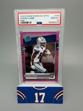 Ceedee Lamb 2020 Donruss Optic Pink Rated Rookie Card #156 PSA 10. rookie card picture