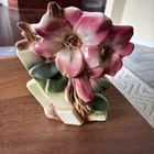 Vintage McCoy Art Pottery Magnolia Flower Vase 8.5 inches tall