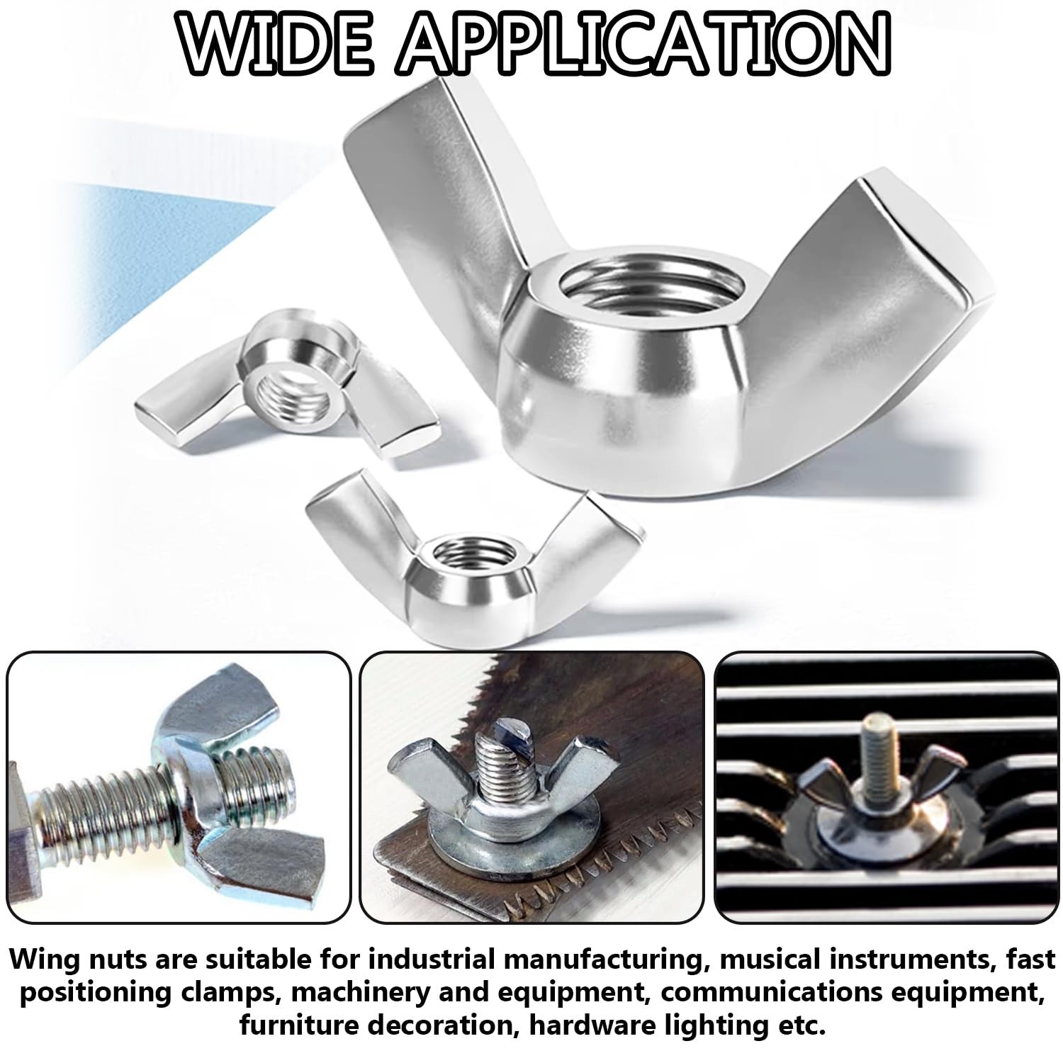 Aienxn 35PCS SAE Sizes Wing Nuts Assortment Kit, 304 Stainless Steel 1/4"-20,...