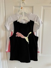 Puma 3 Piece Outfit Kids 10 Tie Front Shirt Tank Top Shorts Set Athletic New