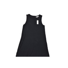 LOFT Women's Medium Black Sleeveless Swing Dress NWT Rayon Spandex Knit Mini
