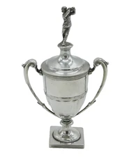 Sterling Silver Golf Interest Sporting Trophy Cup Antique 1931 Sheffield Deco