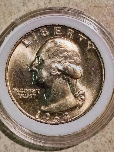 1963 Washington Quarter Uncirculated Silver Philadelphia US Coin