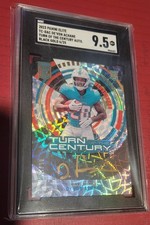 Elite Turn Of The Century Devon Achane Black Gold Autograph /25 SGC 9.5. MINT + 