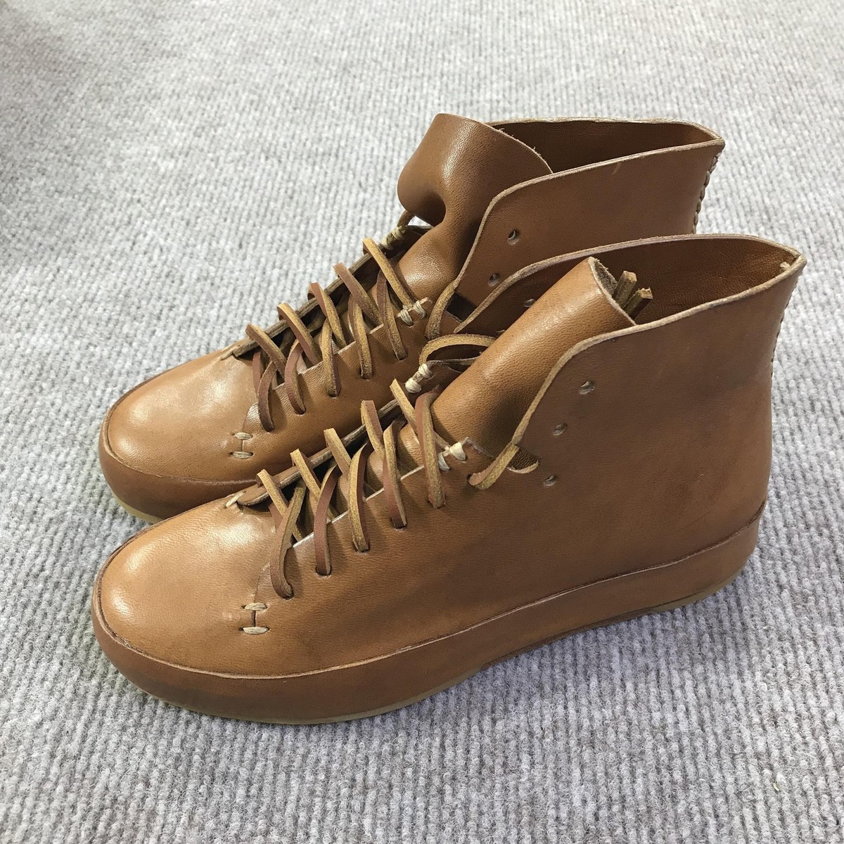 FEIT Hand Sewn High Rubber Shoes Mens Size 35 Tan Semi  display picture 1
