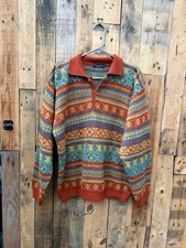 Vintage Christian Dior Monsieur 80s knitted sweater jumper Fair Isle pattern 