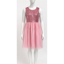 Wonder Nation Girls Pink Sequin Tulle Dress XL 14-16 Plus Party Birthday Sparkle